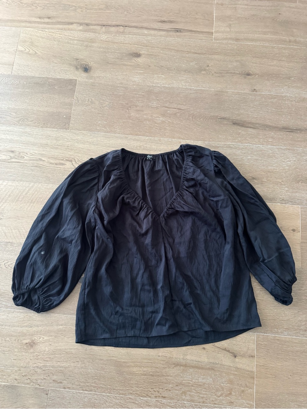 Rails Black Long Sleeve Peasant Top